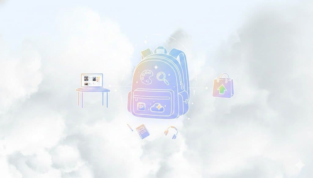 Mochila Cecchini para Vuelta a Clases con imágenes de productos con IA en TiendaPop para Tiendanube